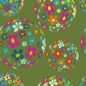 Flower Bubbles (Olive Green)