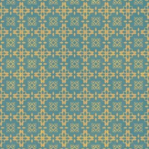 Batik Teal and Gold