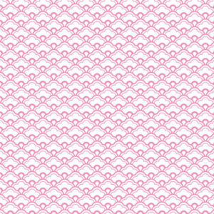 Repeating pink wave pattern on white background.