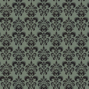 Green & Charcoal Damask
