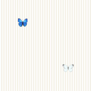 Butterflies on Beige Stripe