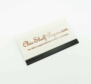 rubber edge squeegee with printed Chic Shelf Paper logo